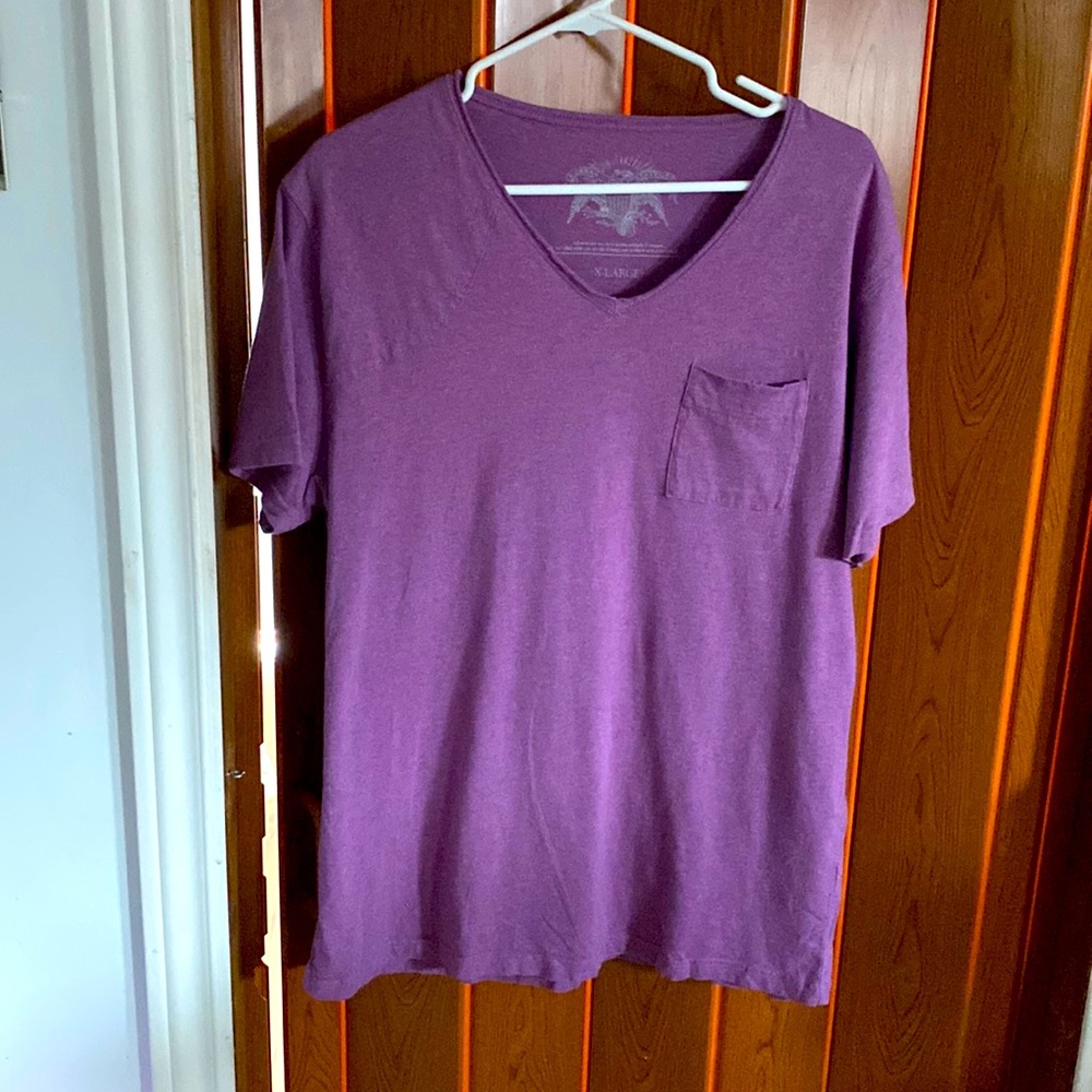 Vintage Mens V-Neck Tee-Shirt with front pocket